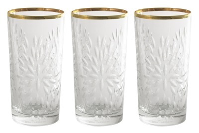 Набор: 6 хрустальных стаканов для воды Умбрия - золото Same (SM841_844-AL)