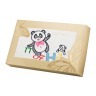 Полотенце 50*90см  "азбука-панда", хлопок 100%, 380г/м.кв, белое (703-533-11) 