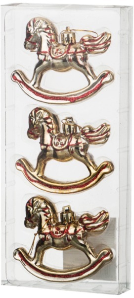 Декоративное изделие:набор лошадок из 3 шт. цвет:золото высота=8 см Polite Crafts&gifts (858-043) 