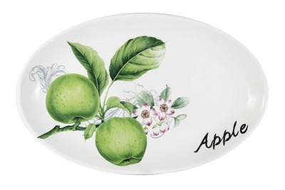 Блюдо овальное Зеленые яблоки INFINITY ( INFOH072-GA-AL )