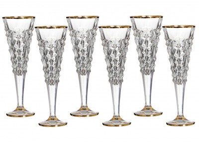 Набор бокалов для шампанского "ледник" из 6 шт.150 мл. высота=24 см. Bohemia Jihlava (663-085) 