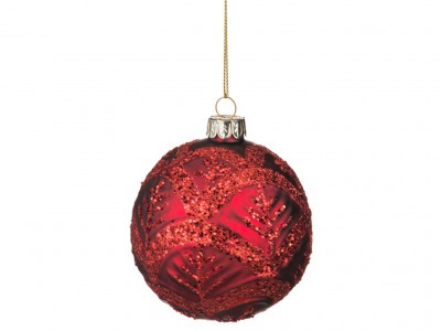 Декоративное изделие шар стеклянный диаметр=8 см. высота=9 см. цвет: красный Dalian Hantai (862-103) 