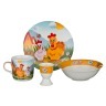 Наборы посуды на 1 персону 4пр.:миска,тарелка,кружка 200 мл.,подставка под яйцо Hangzhou Jinding (87-080) 