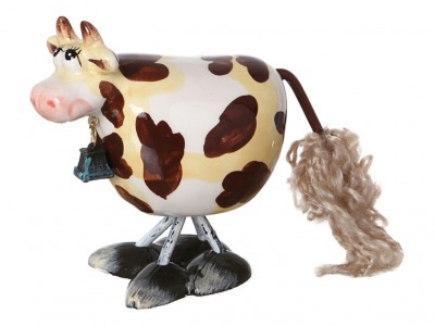 Статуэтка с качающейся головой "коричневая корова" 10,8*7*10,8 см. Hebei Grinding (125-082) 