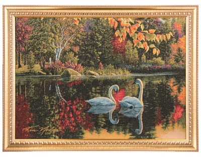 Гобеленовая картина "лебеди осенью" 73*55 см. Оптпромторг Ооо (404-1050-29) 