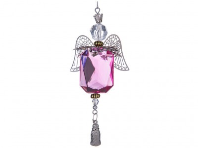 Декоративное изделие  "подвеска ангел " 10 см  цвет:розовый/серебро Myco International (865-359) 