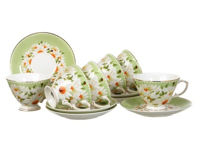 Чайный  набор на 6 персон 12 пр.220 мл салатовый Hangzhou Jinding (275-731-1) 