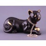 Фигурка "кошка черная с цепочкой" 13*10 см. длина=25 см. Lefard (456-905)
