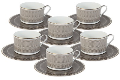 Чайный набор Мокко, 6 чашек 0,25 л,  6 блюдец - NG-I150905A-T6-AL Naomi
