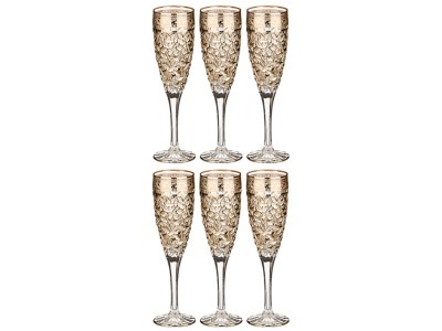 Набор бокалов для шампанского из 6 шт. "наполеон" 180 мл.высота=22 см.диаметр=6 см. Decotech S.r.l. (291-037) 