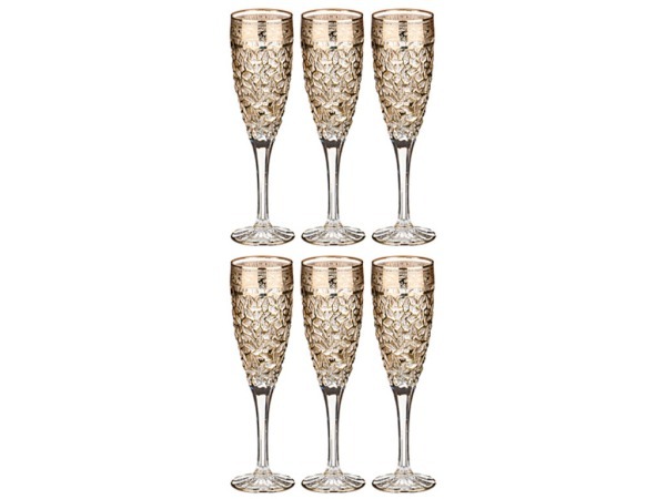 Набор бокалов для шампанского из 6 шт. "наполеон" 180 мл.высота=22 см.диаметр=6 см. Decotech S.r.l. (291-037) 
