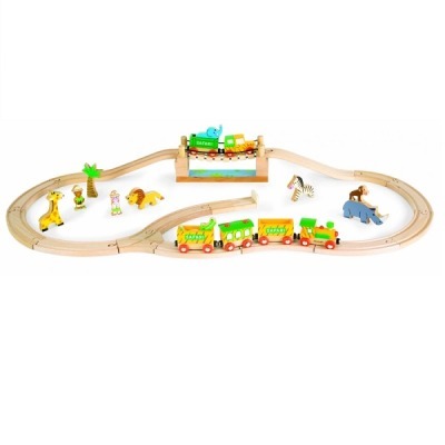 Игровой набор "Сафари" (12 игрушек, поезд, ж/д 17 эл.) (bj08543)