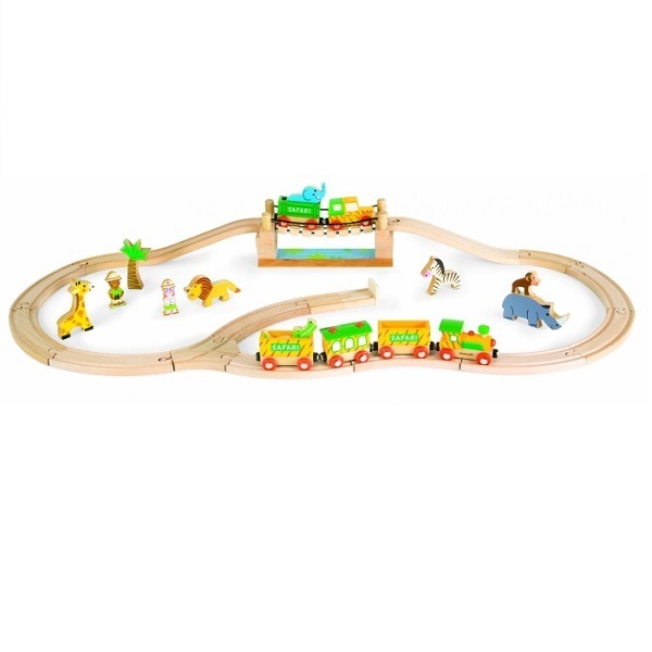 Игровой набор "Сафари" (12 игрушек, поезд, ж/д 17 эл.) (bj08543)