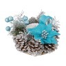 Подсвечник с голубым цветком на 1 свечу диаметр=15 см. Polite Crafts&gifts (160-173) 