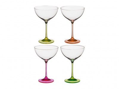 Набор бокалов для коктейлей из 4 шт"neon" 340 мл.высота=18 см. Crystalex Cz (674-393) 