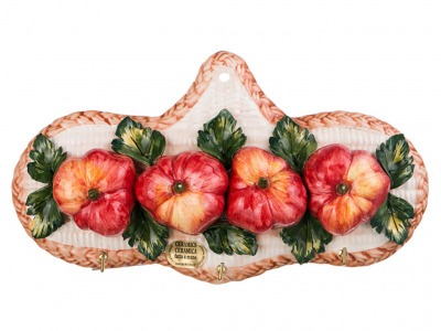 Вешалка для кухонных полотенец "томаты" длина=28 см Ceramiche D'arte (335-039) 