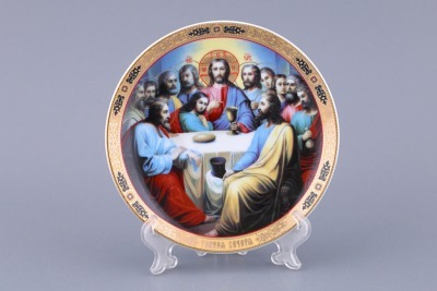 Тарелка настенная декоративная "тайная вечеря" диаметр=15 см.с подставкой (кор-72шт) Lefard (55-2935)