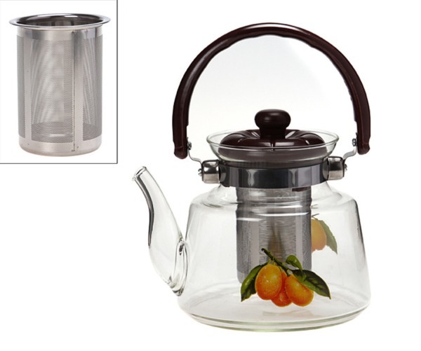 Заварочный чайник agness 1200 мл. с фильтром жаропрочное стекло (кор=24шт.) Agness (891-003)