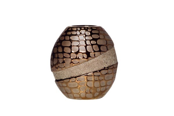 Ваза керамическая золотая 14,5х7х15 - TT-00000502