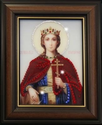 Икона Святая Екатерина с кристаллами Swarovski (1410)