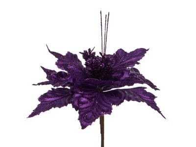Цветок искусственный "пуансетия" диаметр=30см на клипсе. фиолетовый Huajing Plastic (241-1714)