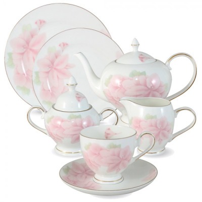 Чайный сервиз Розовые цветы 40 предметов на 12 персон - AL-HV004011_40-E5 Anna Lafarg Emily