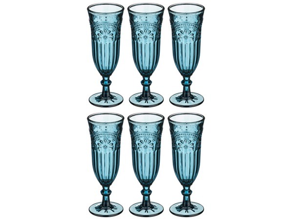 Набор бокалов для шампанского из 6 шт."индиго" 180 мл.высота=19 см. серия "muza color" Lefard (228-036)