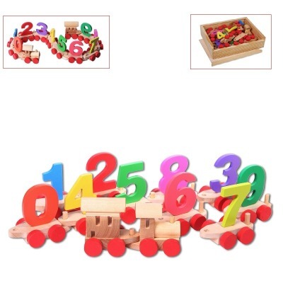 Деревянный паровозик с цифрами, в деревянном ящике (PE817-6)