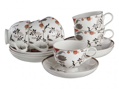 Чайный набор на 6 персон 12 пр.220 мл. Porcelain Manufacturing (133-145) 