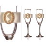 Набор бокалов для шампанского из 2 шт. с золотой каймой 170 мл. (802-510184) 