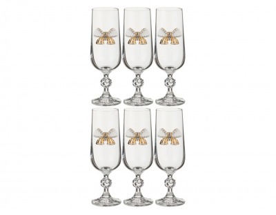 Набор бокалов для шампанского из 6 шт. "клаудия" 180 мл. высота=17 см. Crystalite Bohemia (669-100-1) 