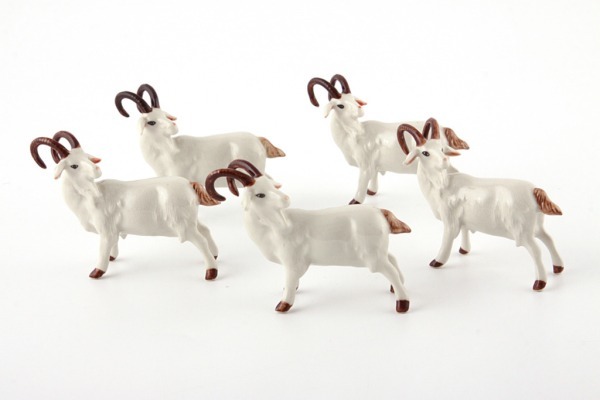 Комплект минискульптур коллекционных из 5 шт "козел" ручная работа высота=6 см. длина=8 см. 2 вида Kachen (432-236) 
