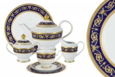 Чайный сервиз Императорский (кобальт) 42 предмета на 12 персон Midori ( MI2-K655A-E8_42A-AL )