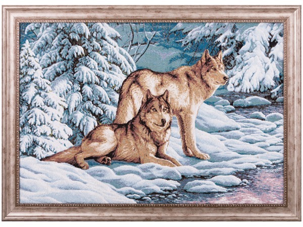 Гобеленовая картина "серые волки" 82х62 см Оптпромторг Ооо (404-799-84) 