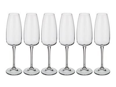 Набор бокалов для шампанского из 6 шт. "alizee/anser" 290 мл высота=25 см Crystalite Bohemia (669-147)