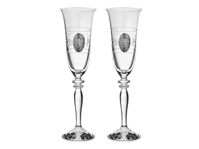 Набор бокалов для шампанского из 2 шт."ангела" 150 мл. Cristalleria Acampora (307-030) 