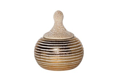 Шкатулка керамика золотая 19х19х20,5 (TT-00000508)