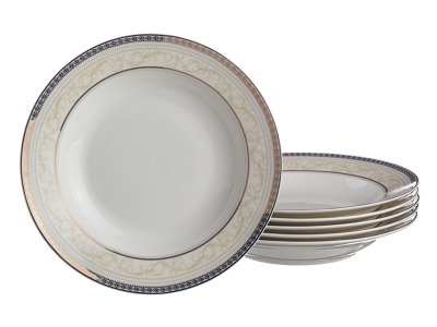 Набор тарелок суповых из 6 шт.диаметр=20 см. Porcelain Manufacturing (133-118) 