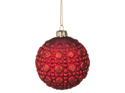 Декоративное изделие шар стеклянный диаметр=8 см. высота=9 см. цвет: красный Dalian Hantai (862-114) 