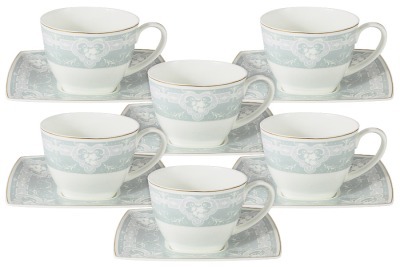 Набор 12 предметов: 6 чашек + 6 блюдец для чая (голуб.) Инфанта - AL-M1951_T6-E9 Anna Lafarg Emily
