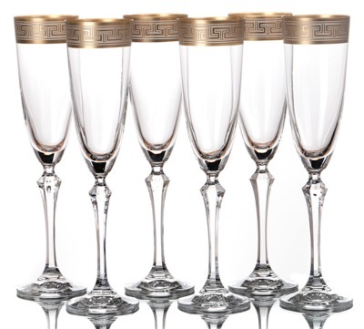 Набор бокалов для шампанского из 6 шт. "элизабет" 200 мл. высота=25 см. Crystalex Cz (674-147) 
