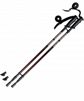 Палки для скандинавской ходьбы Longway, 78-135 см, 2-секционные, чёрные/красные (174021)