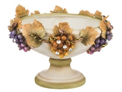 Чаша декоративная "виноград" высота=25 см.диаметр=39 см. Ceramiche Stella (341-156) 