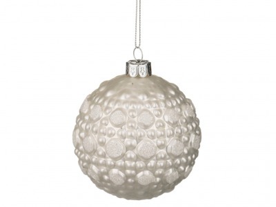 Декоративное изделие шар стеклянный диаметр=8 см. высота=9 см. цвет: белый Dalian Hantai (862-115) 