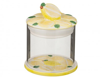 Банка для сыпучих продуктов "лимон" 9,5*9,5*17,5 см. Dalian Hantai (157-133) 