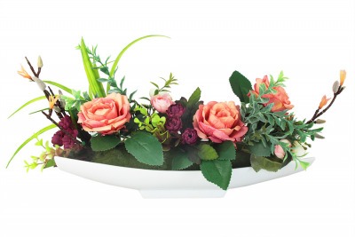 Декоративные цветы Розы светло-бордовые на керам подставке Dream Garden ( DG-15197-AL )