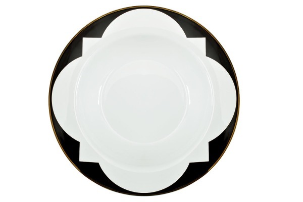 Тарелка суповая 21см, черно-белая (6) - TT-00000315