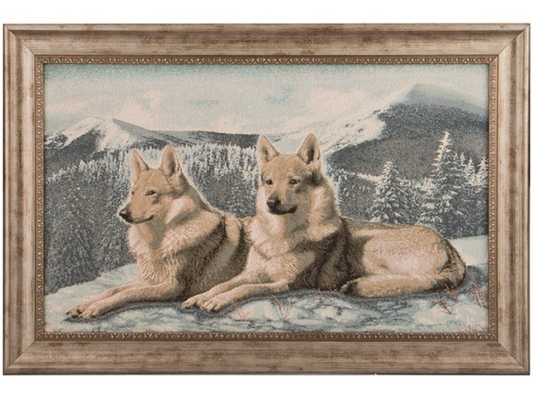 Гобеленовая картина "волки на снегу" 63*42 см. (404-1388-84) 