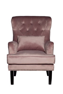 Кресло с подушкой велюр дым-роз.77*92*105см (TT-00000662)
