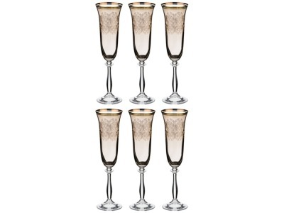 Набор бокалов для шампанского из 6 шт. "анжела" 190 мл.высота=25 см. Crystalex Cz (674-559) 